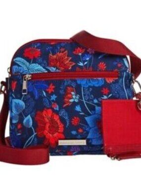 Samantha Brown crossbody purse Navy Floral Crossbody Bag